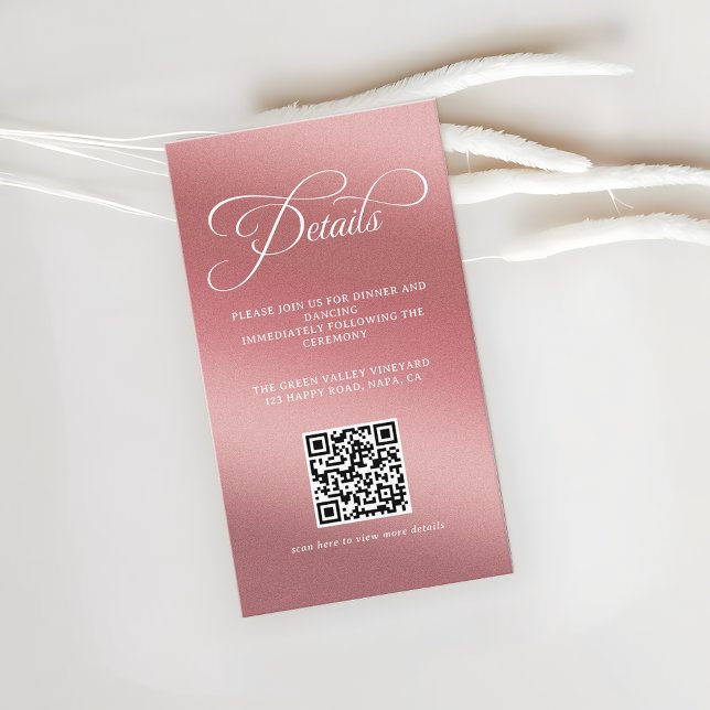 Código QR de recepción de boda en oro rosa (Subido por el creador)