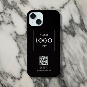 Código QR de redes sociales empresariales negro