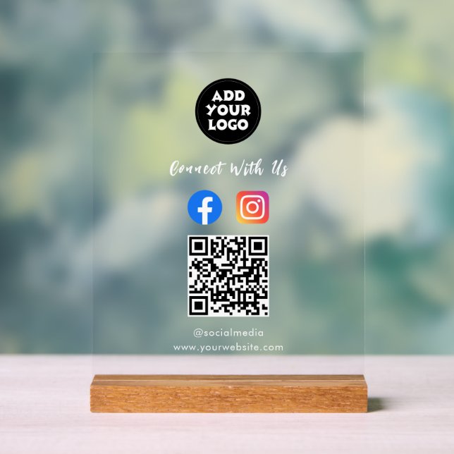 Código QR de redes sociales Señal Acrílica | Fb In (Neutral )