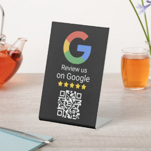 Código QR de reseña de Google Señal negra de negoc