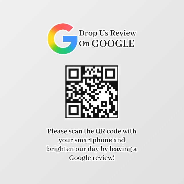 Código QR de Reseñas de Google Calcomanía para Ven (Hoja)
