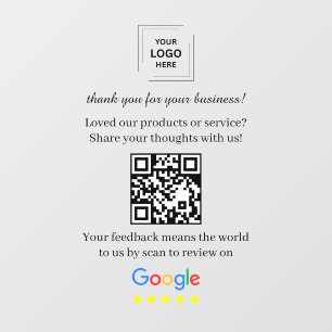 Código QR de reseñas de Google Vinilo adhesivo par