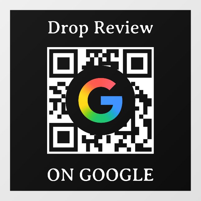 Código QR de reseñas de Google Vinilo adhesivo par (Hoja)