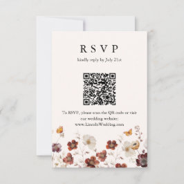 Código QR de respuesta de boda boho de flores de o