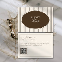 Código QR de respuesta de boda clásico de marfil m