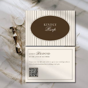 Código QR de respuesta de boda clásico de marfil m
