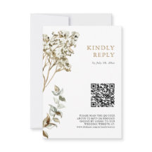 Código QR de respuesta de boda con hierba de Pampa