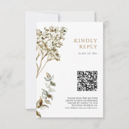 Código QR de respuesta de boda con hierba de Pampa