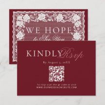Código QR de respuesta de boda de encaje vintage d