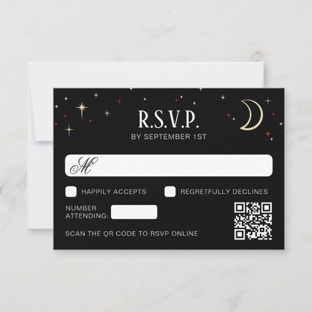 Código QR de respuesta de boda de estrellas de lun (Anverso)