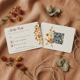 Código QR de respuesta de boda de flor silvestre t
