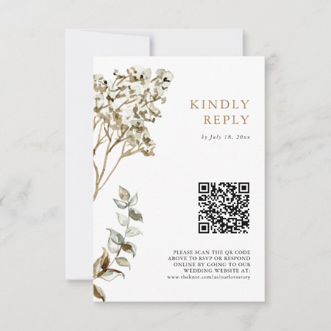 Código QR de respuesta de boda de hierba de Pampas (Anverso)