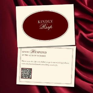 Código QR de respuesta de boda Deep Burgundy Ivory