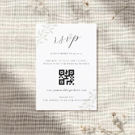 Código QR de respuesta de boda elegante con vegeta
