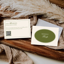 Código QR de respuesta de boda elegante en verde o