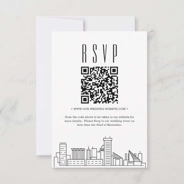 Código QR de respuesta de boda en Baltimore (Anverso)