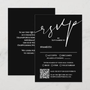 Código QR de respuesta de boda en blanco y negro m