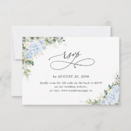 Código QR de respuesta de boda floral de Hortensia