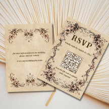 Código QR de respuesta de boda floral victoriana