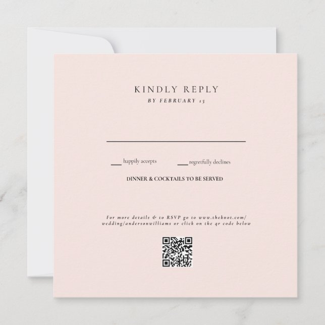 Código QR de respuesta de boda sonrojada (Anverso)