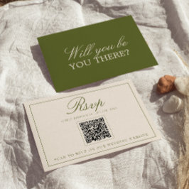 Código QR de respuesta para boda elegante en verde