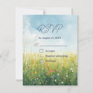 Código QR de respuesta para boda floral de pradera