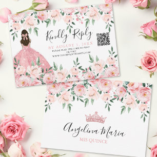 Código QR de respuesta para Quinceañera floral ros