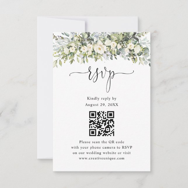 Código QR de respuesta para sitio web de boda flor (Anverso)