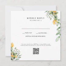 Código QR de respuesta RSVP de boda blanca con gir