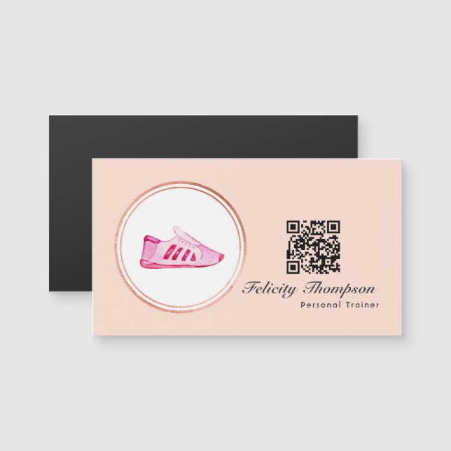 Código QR de Rosa Gold y Rubor Pink Personal Train (Anverso/Reverso)