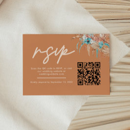 Código QR de RSVP de boda boho moderno terroso