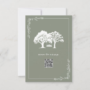 Código QR de RSVP de Boda Bosque Verde Árboles Rús