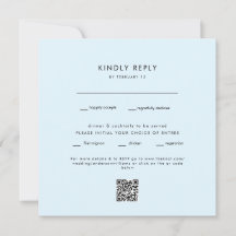 Código QR de RSVP de boda cuadrado azul hielo mode