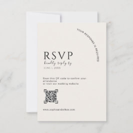 Código QR de RSVP de boda editorial de marfil mode