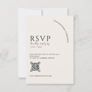 Código QR de RSVP de boda editorial de marfil mode