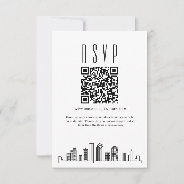 Código QR de RSVP de boda en Houston (Anverso)
