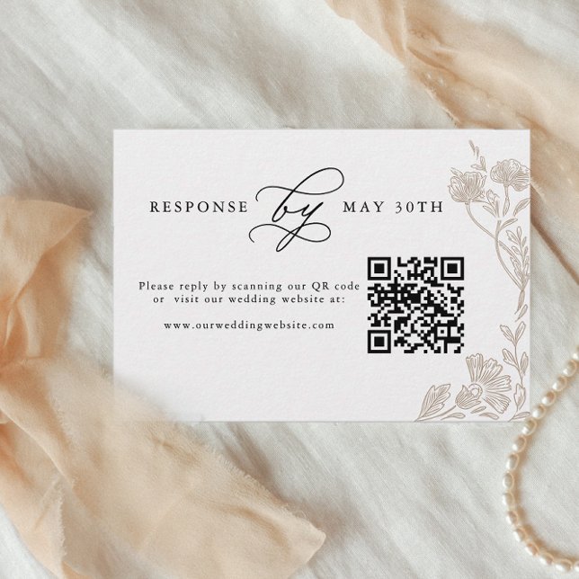 Código QR de RSVP de Boda Floral Dibujado a Mano C (Subido por el creador)
