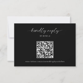 Código QR de RSVP de Boda Negra Minimalista