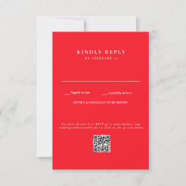 Código QR de RSVP de Boda Roja de Verano Moderna