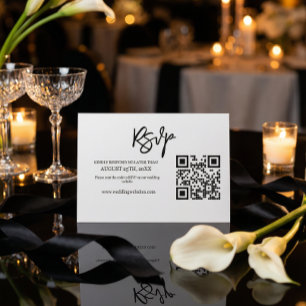 Código QR de sitio web de boda RSVP de escritura m
