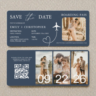 Código QR de Tarjeta de Embarque para Boda de Dest