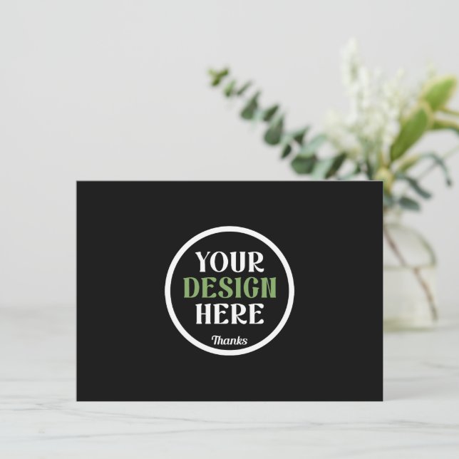 Código QR de Tarjeta de Marca Personalizada Negra  (Anverso de pie)