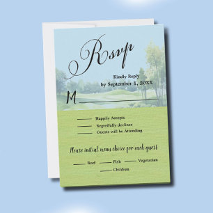 Código QR de Tarjeta de Respuesta de Boda de Golf 