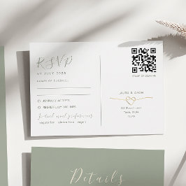Código QR de tarjeta de respuesta de boda minimali