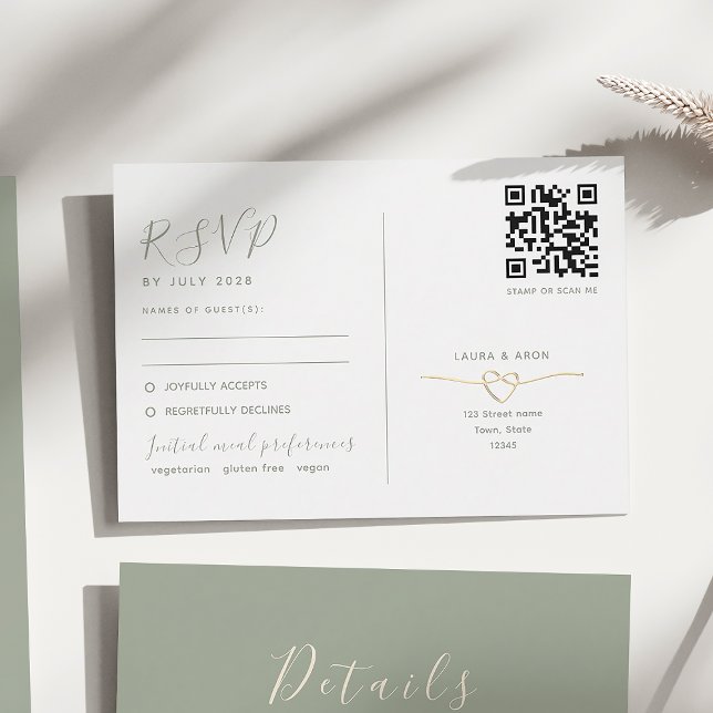 Código QR de tarjeta de respuesta de boda minimali (Subido por el creador)