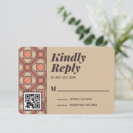 Código QR de tarjeta de respuesta RSVP Art Déco en