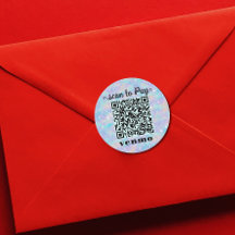 Código QR de Venmo brillante pegatina redonda