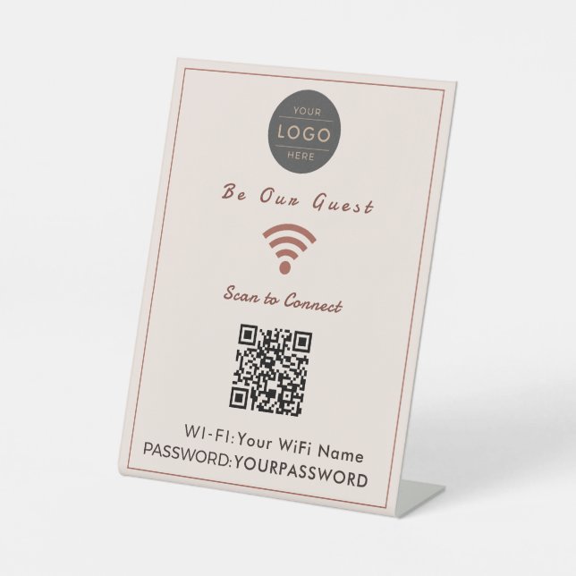 Código QR de WiFi de Terracota Rosado Señal (Anverso)