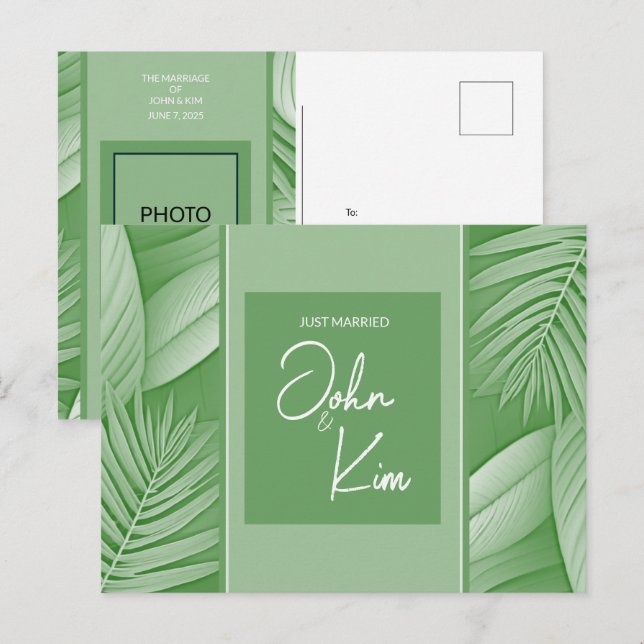 Código QR del anuncio de boda Foto Tarjeta postal (Anverso / Reverso)