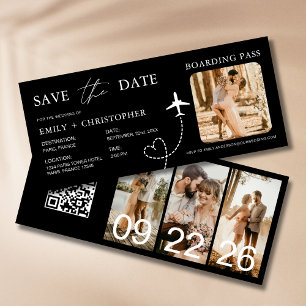Código QR del avión de abordaje de boda de destino